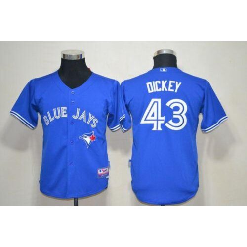 68636b815e66f_1 Blue Jays #43 R.A. Dickey Blue New Cool Base Stitched Youth MLB Jersey