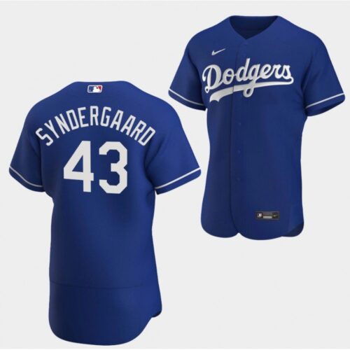 68636b8579778_1 Men's Los Angeles Dodgers #43 Noah Syndergaard Blue Flex Base Stitched Baseball Jersey
