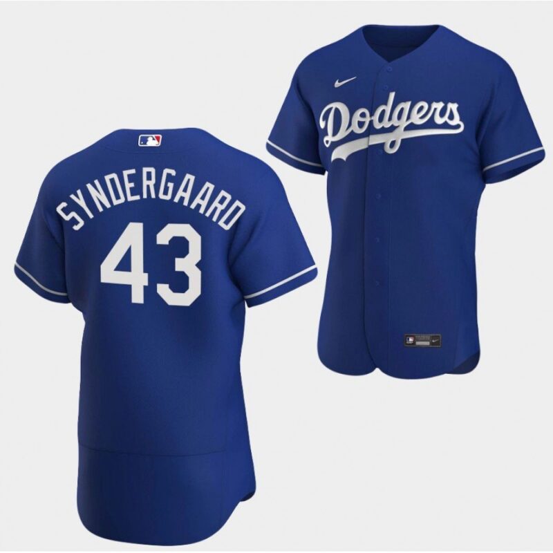 68636b8579778_1 Men's Los Angeles Dodgers #43 Noah Syndergaard Blue Flex Base Stitched Baseball Jersey