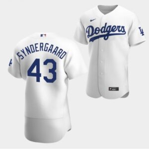 68636b8d6761b_1 Men's Los Angeles Dodgers #43 Noah Syndergaard White Flex Base Stitched Baseball Jersey