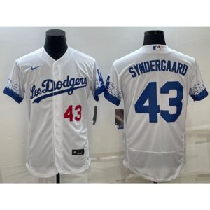 68636b9819357_1 Men's Los Angeles Dodgers #43 Noah Syndergaard White City Connect Flex Base Stitched Baseball Jersey