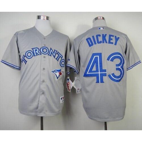 68636d3360655_1 Blue Jays #43 R.A. Dickey Grey Cool Base Stitched MLB Jersey