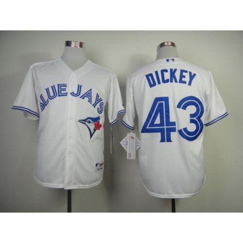 68636d4782b9e_1 Blue Jays #43 R.A. Dickey White Cool Base Stitched MLB Jersey