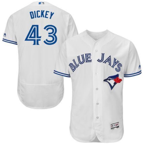 68636d51102b5_1 Blue Jays #43 R.A. Dickey White Flexbase Authentic Collection Stitched MLB Jersey