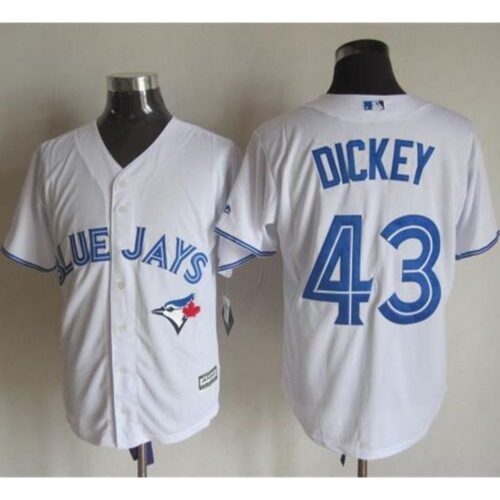 68636d5478c3f_1 Blue Jays #43 R.A. Dickey White New Cool Base Stitched MLB Jersey
