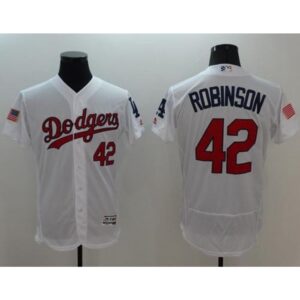68636d57d751f_1 Dodgers #42 Jackie Robinson White Fashion Stars & Stripes Flexbase Authentic Stitched MLB Jersey
