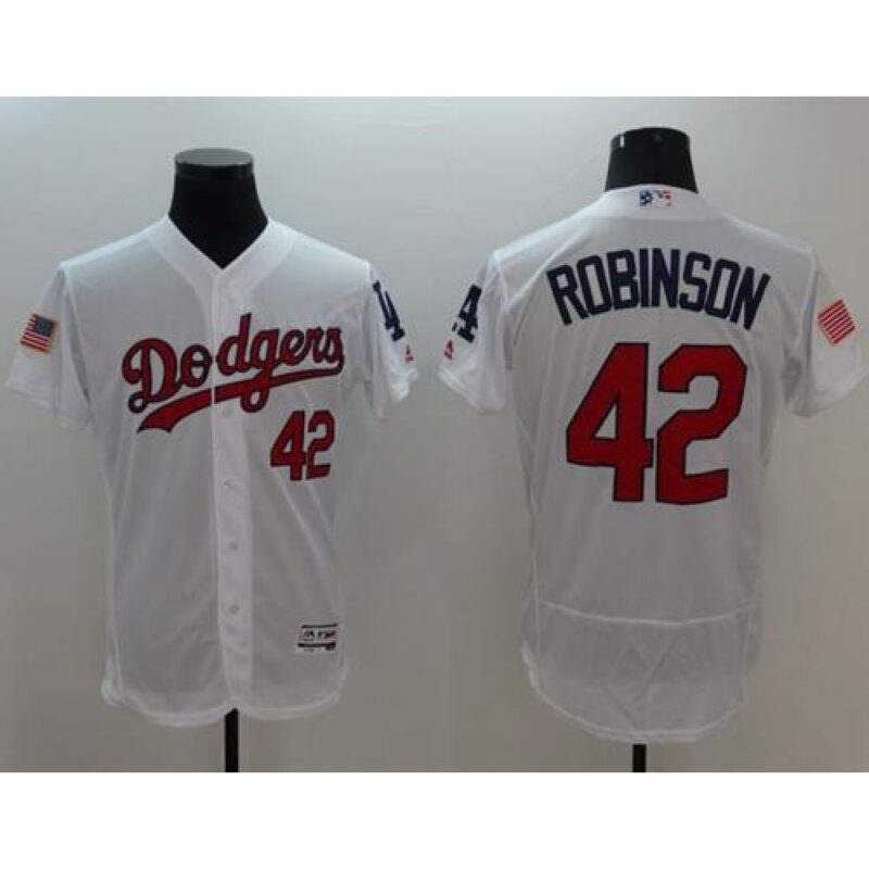 68636d57d751f_1 Dodgers #42 Jackie Robinson White Fashion Stars & Stripes Flexbase Authentic Stitched MLB Jersey