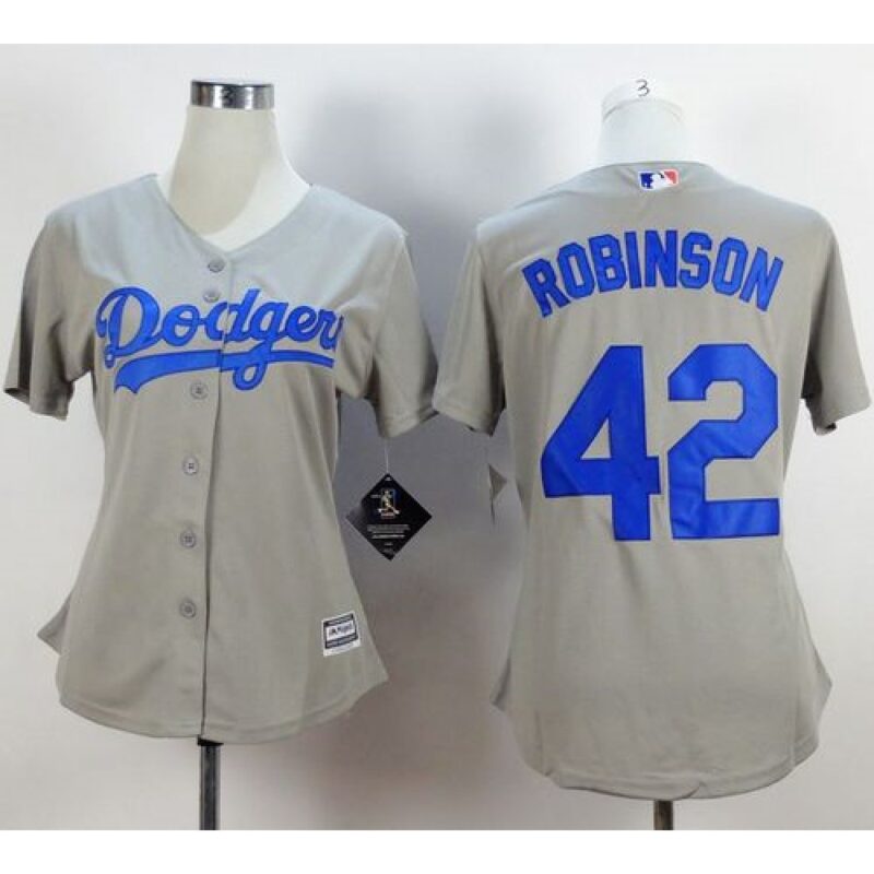 68636d5b1dea1_1 Dodgers #42 Jackie Robinson Grey Alternate Road Women's Stitched MLB Jersey