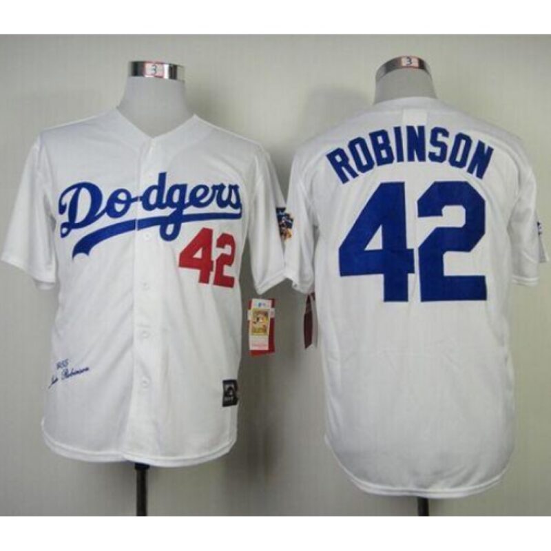 68636d6e65a5e_1 Youth Los Angeles Dodgers #42 Jackie Robinson White Throwback Stitched MLB Jersey