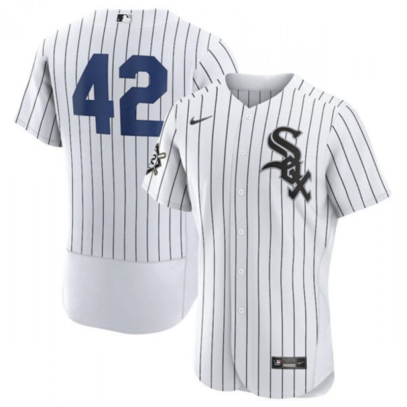 68636df1bbc55_1 Men's Chicago White Sox #42 Jackie Robinson White Flex Base Stitched Jersey