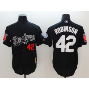 68636e024c7cc_1 Men's Los Angeles Dodgers #42 Jackie Robinson Black Cool Base Stitched Jersey