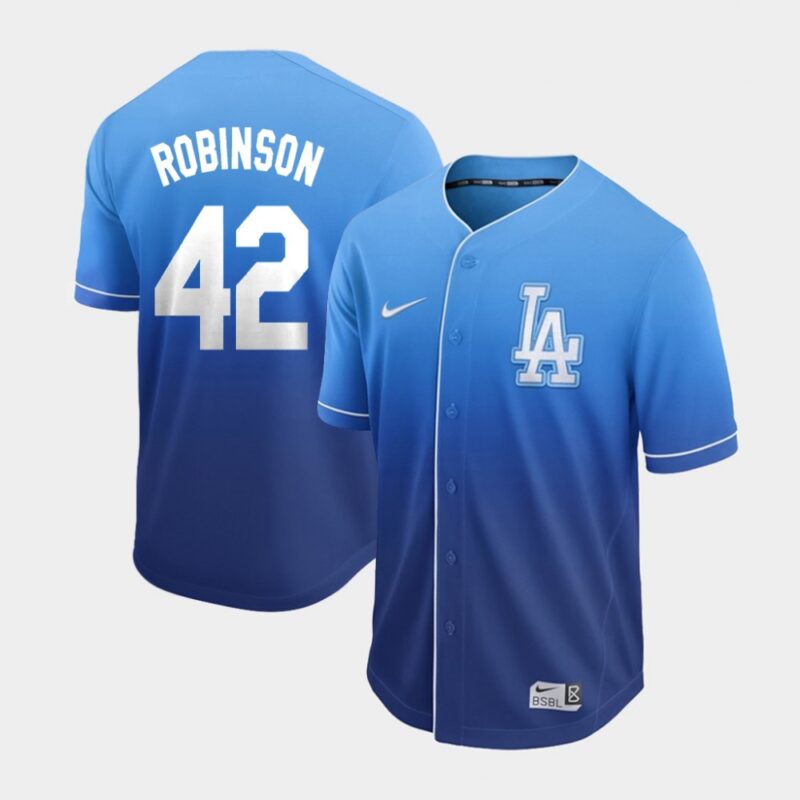 68636e12af00b_1 Men's Los Angeles Dodgers #42 Jackie Robinson Blue Fade Cooperstown Collection Legend Stitched MLB Jersey