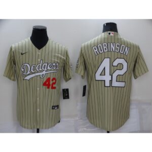 68636e1f8256d_1 Men's Los Angeles Dodgers #42 Jackie Robinson Cream Cool Base Stitched Jersey