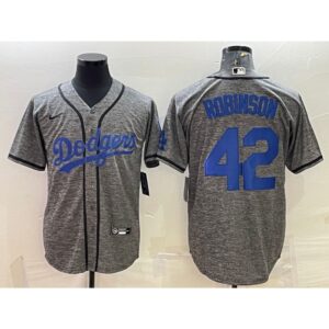 68636e22ccd54_1 Men's Los Angeles Dodgers #42 Jackie Robinson Grey Cool Base Stitched Jersey