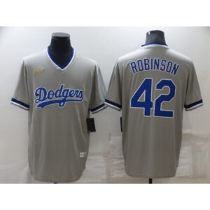 68636e265baaa_1 Men's Los Angeles Dodgers #42 Jackie Robinson Grey Stitched Baseball Jersey