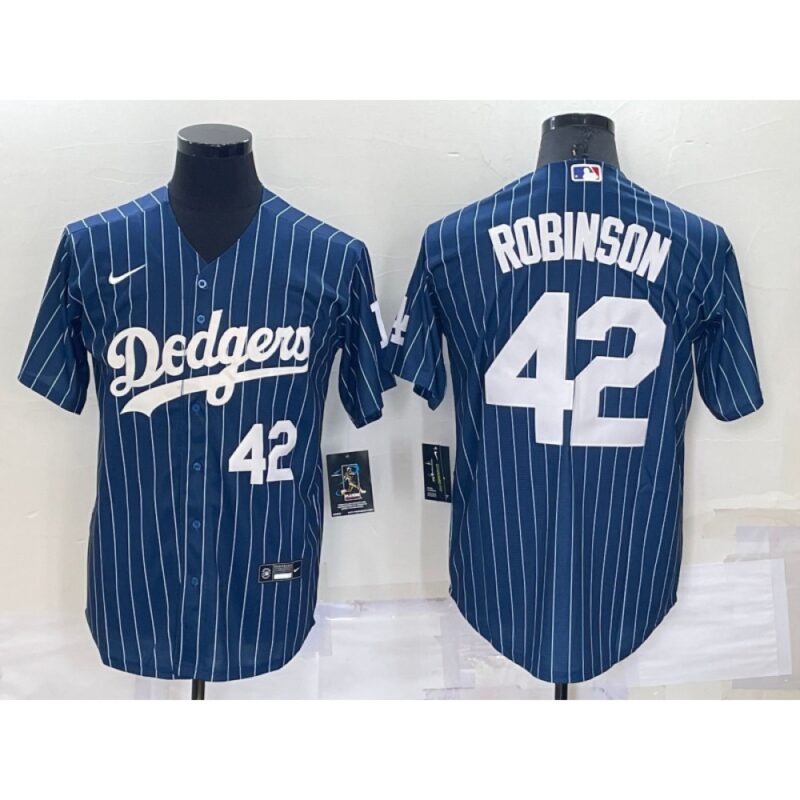 68636e4196a48_1 Men's Los Angeles Dodgers #42 Jackie Robinson Navy Cool Base Stitched Jersey
