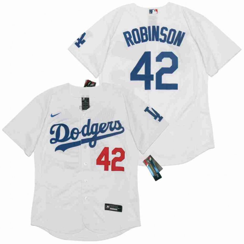 68636e592c4ee_1 Men's Los Angeles Dodgers #42 Jackie Robinson White Cool Base Stitched Jersey