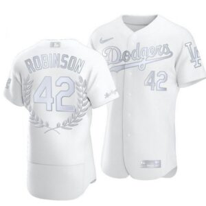 68636e6e8f7ba_1 Men's Los Angeles Dodgers #42 Jackie Robinson White Flex Base Sttiched Jersey