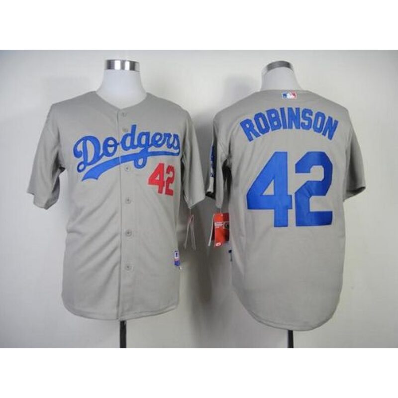 68636e8f616ac_1 Dodgers #42 Jackie Robinson Grey Cool Base Stitched MLB Jersey
