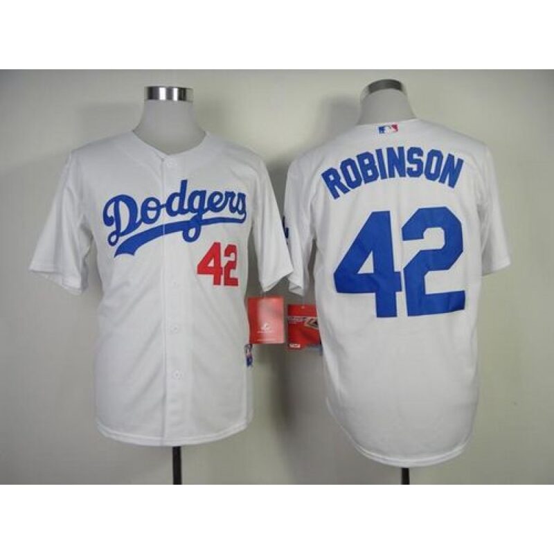 68636e9d1e47b_1 Dodgers #42 Jackie Robinson White Cool Base Stitched MLB Jersey