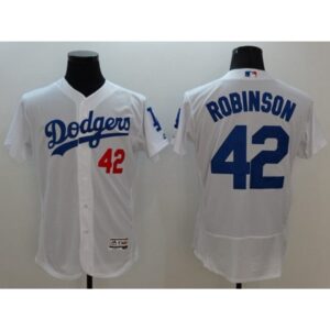 68636eaa9fa23_1 Dodgers #42 Jackie Robinson White Flexbase Authentic Collection Stitched MLB Jersey