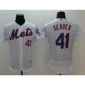 68636f8b1633b_1 Mets #41 Tom Seaver White(Blue Strip) Flexbase Authentic Collection Stitched MLB Jersey