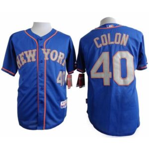 68637070db7c0_1 Mets #40 Bartolo Colon Blue(Grey NO.) Alternate Road Cool Base Stitched MLB Jersey
