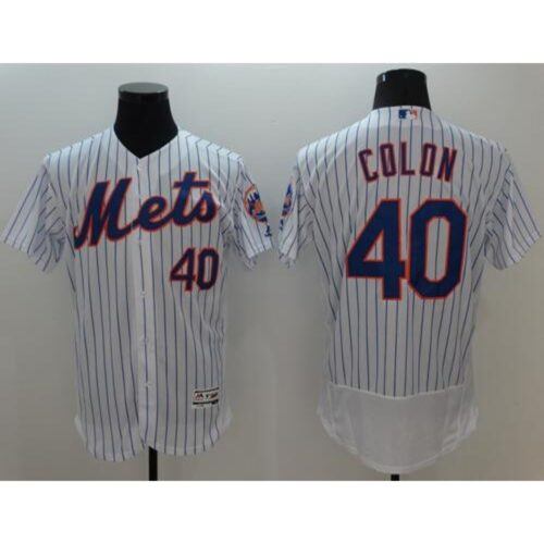 6863707e6aeb0_1 Mets #40 Bartolo Colon White(Blue Strip) Flexbase Authentic Collection Stitched MLB Jersey