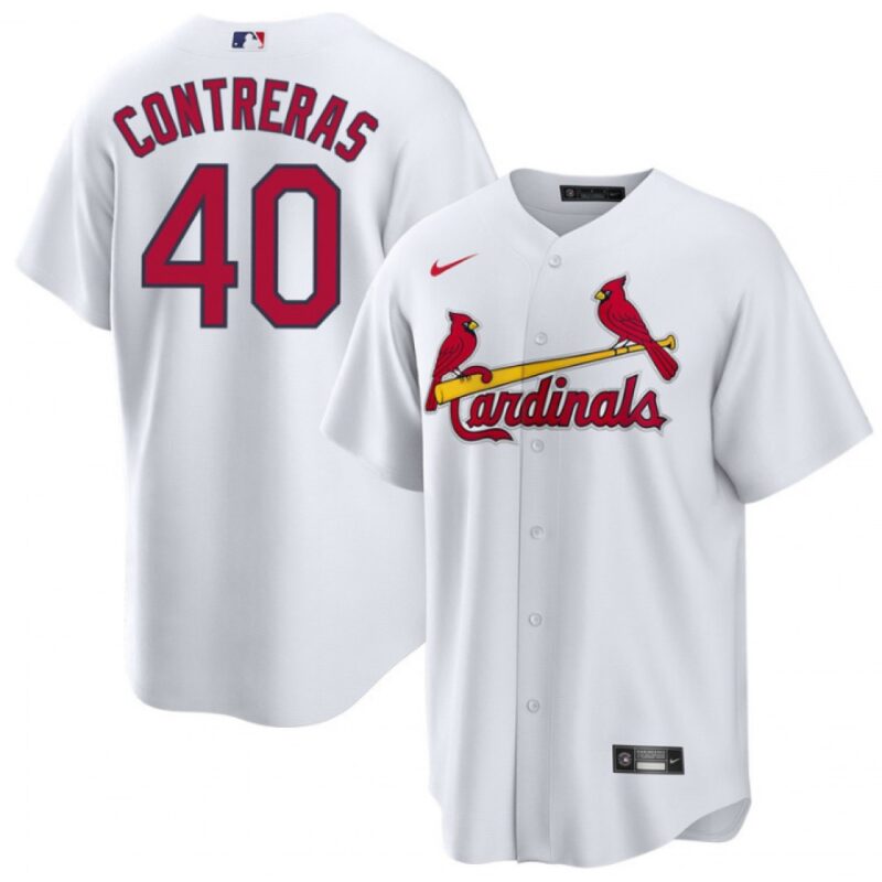 6863708c49eaa_1 Men's St. Louis Cardinals #40 Willson Contreras White Cool Base Stitched Jersey