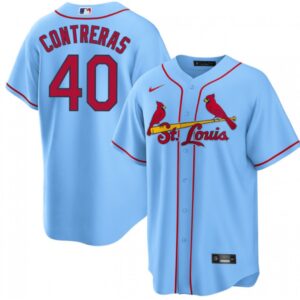 68637092d9ffb_1 Men's St. Louis Cardinals #40 Willson Contreras Blue Cool Base Stitched Jersey
