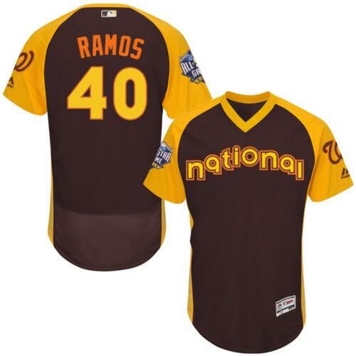 686370e8cd30c_1 Nationals #40 Wilson Ramos Brown Flexbase Authentic Collection 2016 All-Star National League Stitched MLB Jersey