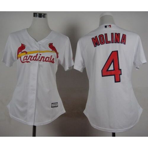 6863712c6f600_1 Cardinals #4 Yadier Molina White Women's Fashion Stitched MLB Jersey