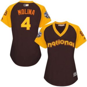 68637135043bb_1 Cardinals #4 Yadier Molina Brown 2016 All-Star National League Women's Stitched MLB Jersey