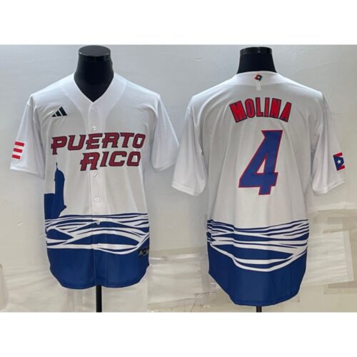 686371516f0bb_1 Men's Puerto Rico Baseball #4 Yadier Molina 2023 White World Baseball Classic Stitched Jersey