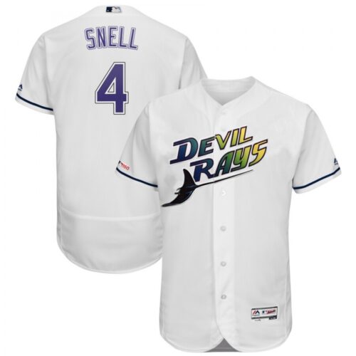 686371c881798_1 Men's Tampa Bay Rays #4 Blake Snell White Flex Base Stitched Jersey
