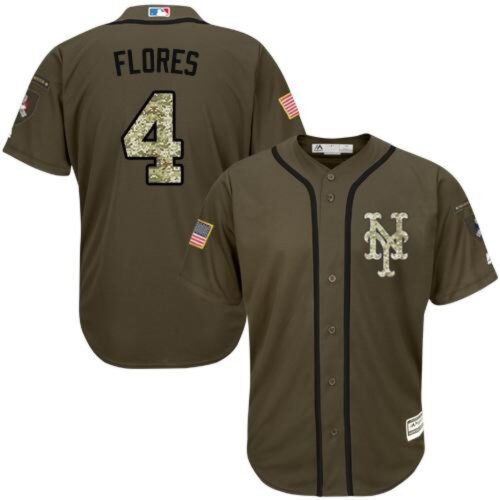 686371d9725b7_1 Mets #4 Wilmer Flores Green Salute to Service Stitched MLB Jersey