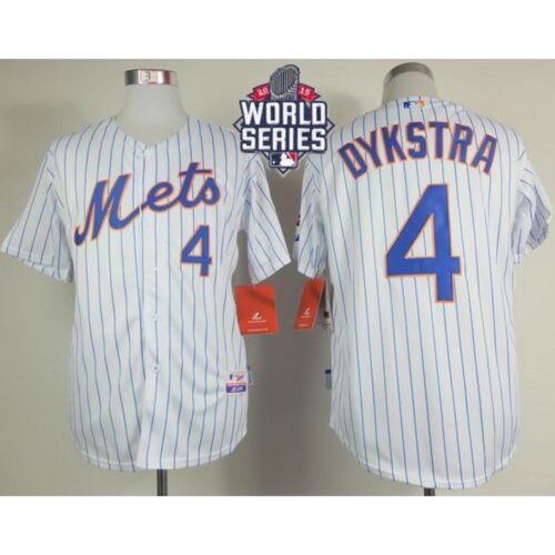 686371edad780_1 Mets #4 Lenny Dykstra White(Blue Strip) Home Cool Base W/2015 World Series Patch Stitched MLB Jersey
