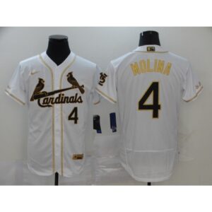 686371f4ad153_1 Men's St. Louis Cardinals #4 Yadier Molina White Golden Flex Base Stitched MLB Jersey