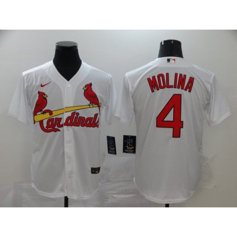 686372022f427_1 Men's St. Louis Cardinals #4 Yadier Molina White Cool Base Stitched MLB Jersey