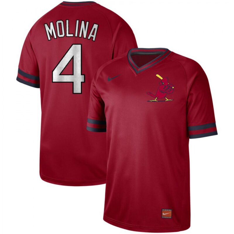 6863720907232_1 Men's St. Louis Cardinals #4 Yadier Molina Red Cooperstown Collection Legend Stitched MLB Jersey