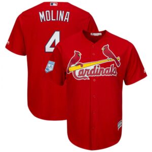6863720c55e6f_1 Men's St. Louis Cardinals #4 Yadier Molina Red 2019 Spring Training Cool Base Stitched MLB Jersey