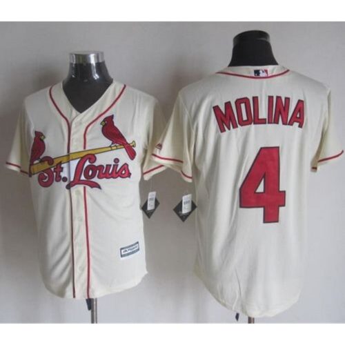 686372277f7be_1 Cardinals #4 Yadier Molina Cream New Cool Base Stitched MLB Jersey