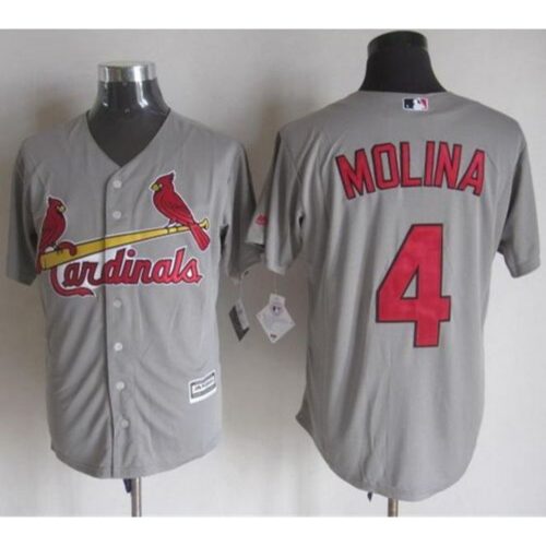 6863722af2f05_1 Cardinals #4 Yadier Molina Grey New Cool Base Stitched MLB Jersey