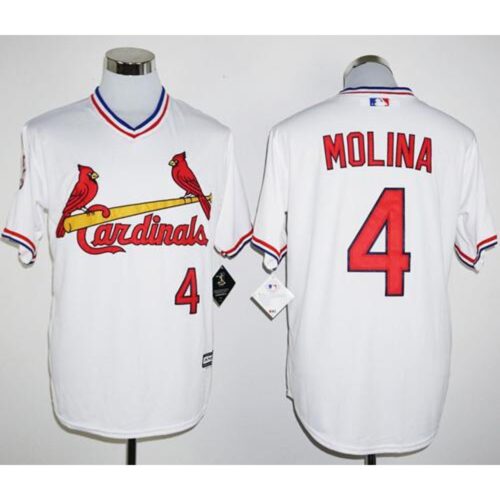 68637235306d7_1 Cardinals #4 Yadier Molina White New Cool Base Cooperstown Stitched MLB Jersey