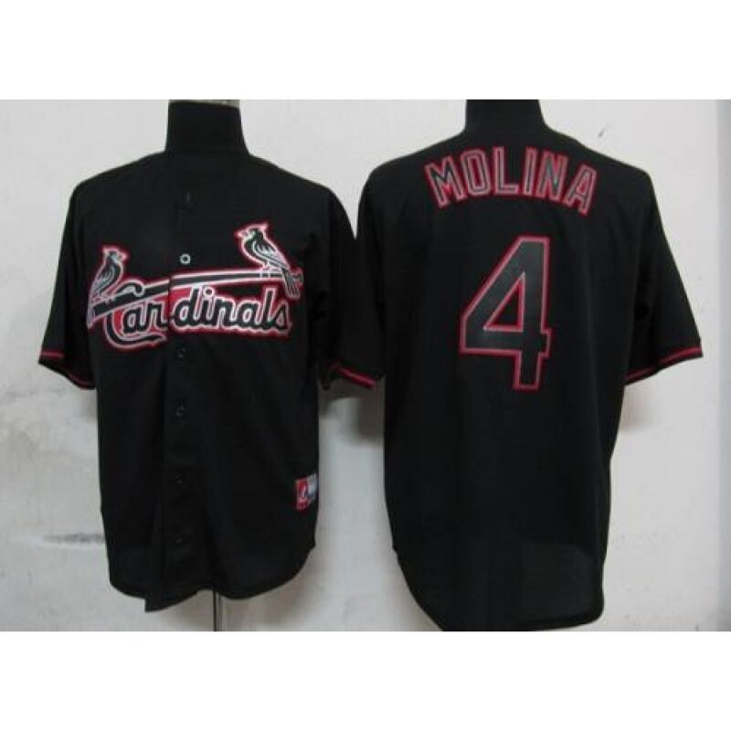 68637253e4ed9_1 Cardinals #4 Yadier Molina Black Fashion Stitched MLB Jersey