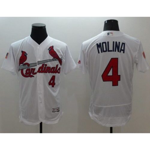 6863726157840_1 Cardinals #4 Yadier Molina White Fashion Stars & Stripes Flexbase Authentic Stitched MLB Jersey