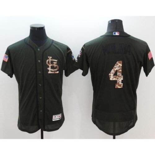 6863726499f83_1 Cardinals #4 Yadier Molina Green Flexbase Authentic Collection Salute to Service Stitched MLB Jersey