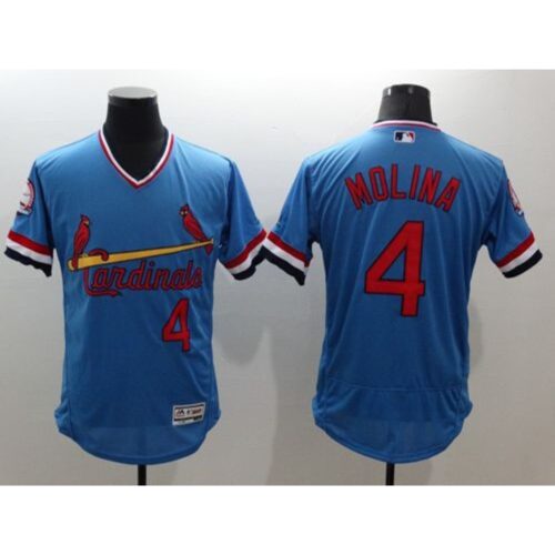 6863726b418ae_1 Cardinals #4 Yadier Molina Light Blue Flexbase Authentic Collection Cooperstown Stitched MLB Jersey