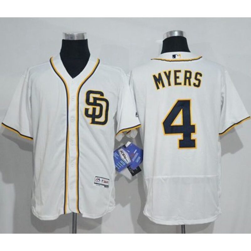 686372b94a376_1 Padres #4 Wil Myers White Flexbase Authentic Collection Stitched MLB Jersey
