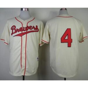 686372e2c84d1_1 Brewers #4 Paul Molitor Cream 1948 Turn Back The Clock Stitched MLB Jersey